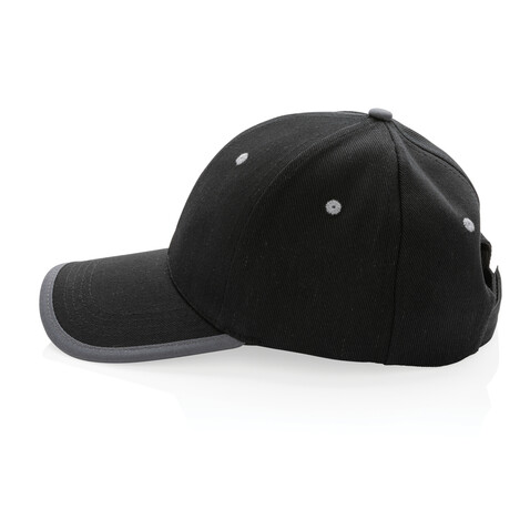 Impact AWARE™ 280gr Brushed rCotton 6 Panel Kontrast-Cap schwarz bedrucken, Art.-Nr. P453.361 Impact AWARE™ 280gr Brushed rCotton 6 Panel Kontrast-Cap schwarz bedrucken, Art.-Nr. P453.361