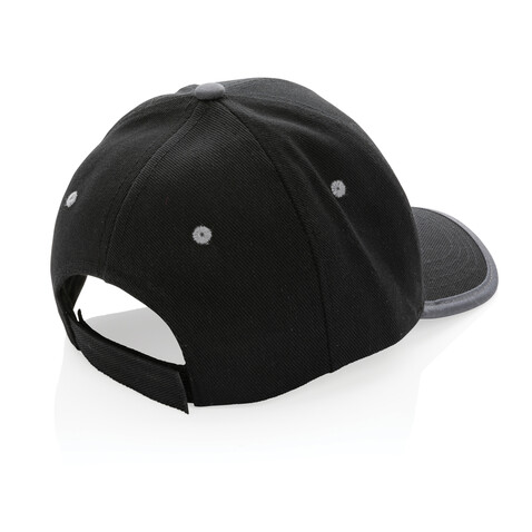 Impact AWARE™ 280gr Brushed rCotton 6 Panel Kontrast-Cap schwarz bedrucken, Art.-Nr. P453.361 Impact AWARE™ 280gr Brushed rCotton 6 Panel Kontrast-Cap schwarz bedrucken, Art.-Nr. P453.361