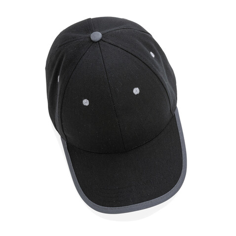 Impact AWARE™ 280gr Brushed rCotton 6 Panel Kontrast-Cap schwarz bedrucken, Art.-Nr. P453.361 Impact AWARE™ 280gr Brushed rCotton 6 Panel Kontrast-Cap schwarz bedrucken, Art.-Nr. P453.361