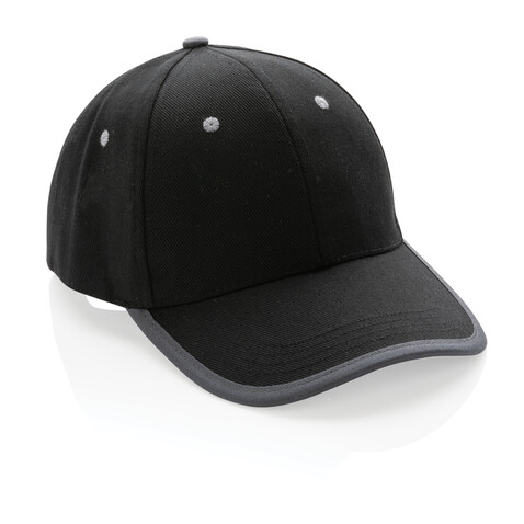 Impact AWARE™ 280gr Brushed rCotton 6 Panel Kontrast-Cap schwarz bedrucken, Art.-Nr. P453.361 Impact AWARE™ 280gr Brushed rCotton 6 Panel Kontrast-Cap schwarz bedrucken, Art.-Nr. P453.361