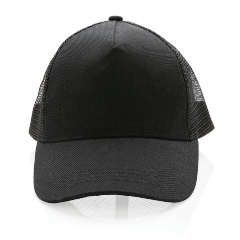 Impact AWARE™ 190gr Brushed rCotton 5 Panel Trucker-Cap schwarz bedrucken, Art.-Nr. P453.351 Impact AWARE™ 190gr Brushed rCotton 5 Panel Trucker-Cap schwarz bedrucken, Art.-Nr. P453.351