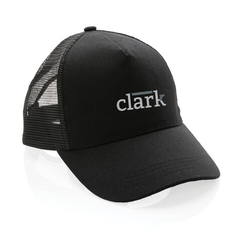 Impact AWARE™ 190gr Brushed rCotton 5 Panel Trucker-Cap schwarz bedrucken, Art.-Nr. P453.351 Impact AWARE™ 190gr Brushed rCotton 5 Panel Trucker-Cap schwarz bedrucken, Art.-Nr. P453.351