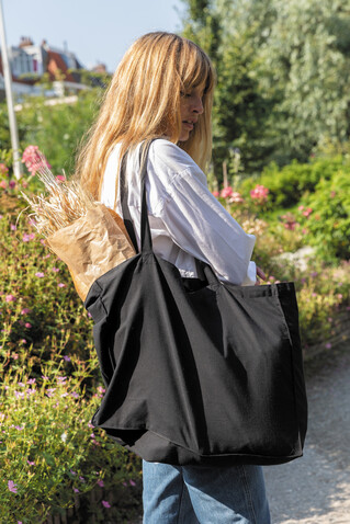 Impact AWARE™ recycelte Baumwoll-Shopper 145gr schwarz bedrucken, Art.-Nr. P762.651 Impact AWARE™ recycelte Baumwoll-Shopper 145gr schwarz bedrucken, Art.-Nr. P762.651