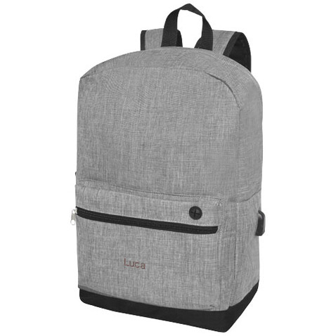 Hoss 15,6" Business Laptop-Rucksack 16L, heather mediumgrau bedrucken, Art.-Nr. 12051106 Hoss 15,6" Business Laptop-Rucksack 16L, heather mediumgrau bedrucken, Art.-Nr. 12051106