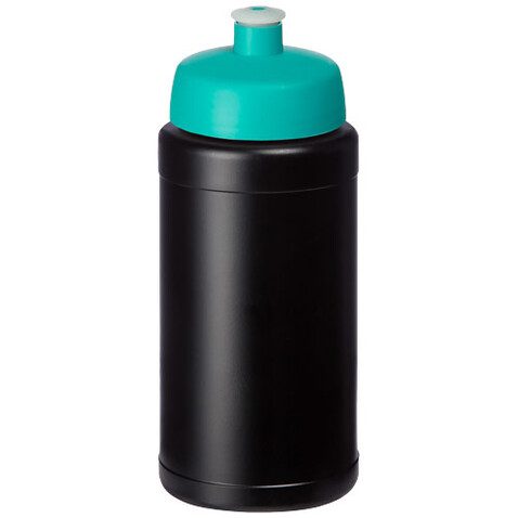 Baseline Recycelte Sportflasche, 500 ml, schwarz, aquablau bedrucken, Art.-Nr. 21044451 Baseline Recycelte Sportflasche, 500 ml, schwarz, aquablau bedrucken, Art.-Nr. 21044451