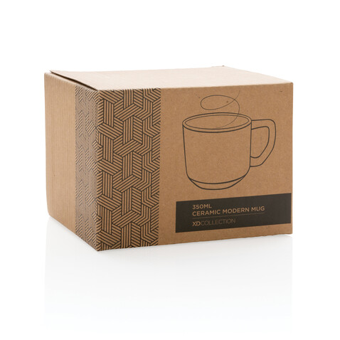 Moderne Keramiktasse, 350ml schwarz, weiß bedrucken, Art.-Nr. P434.041 Moderne Keramiktasse, 350ml schwarz, weiß bedrucken, Art.-Nr. P434.041