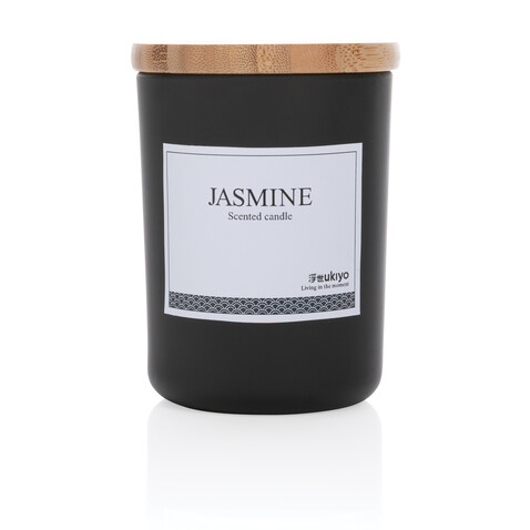 Ukiyo Deluxe parfümierte Kerze mit Bambusdeckel schwarz bedrucken, Art.-Nr. P262.941 Ukiyo Deluxe parfümierte Kerze mit Bambusdeckel schwarz bedrucken, Art.-Nr. P262.941