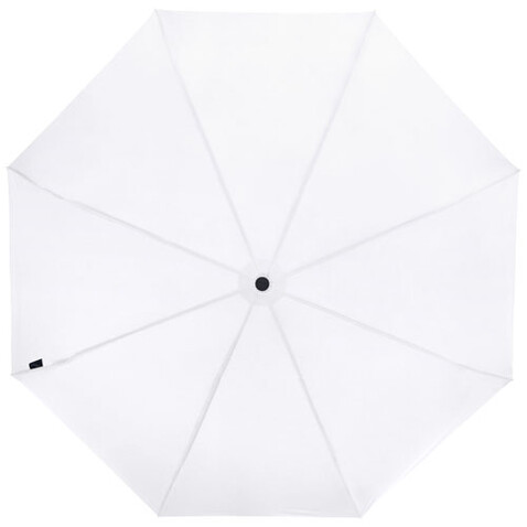 Birgit 21'' faltbarer winddichter Regenschirm aus recyceltem PET, weiss bedrucken, Art.-Nr. 10914501