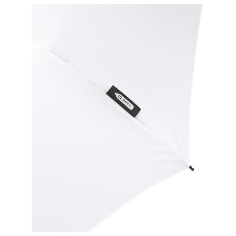 Birgit 21'' faltbarer winddichter Regenschirm aus recyceltem PET, weiss bedrucken, Art.-Nr. 10914501