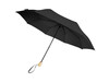 Birgit 21'' faltbarer winddichter Regenschirm aus recyceltem PET, schwarz bedrucken, Art.-Nr. 10914590