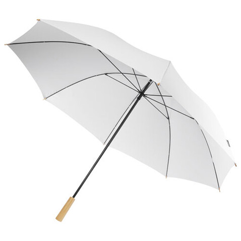 Romee 30'' windbeständiger Golfschirm aus recyceltem PET, weiss bedrucken, Art.-Nr. 10940901