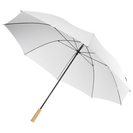 Romee 30&amp;#039;&amp;#039; windbeständiger Golfschirm aus recyceltem PET, weiss bedrucken, Art.-Nr. 10940901