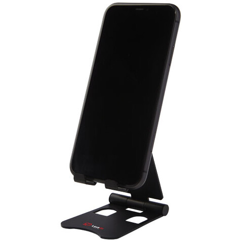Klappbarer Smartphone Ständer aus Aluminium, schwarz bedrucken, Art.-Nr. 12419390 Klappbarer Smartphone Ständer aus Aluminium, schwarz bedrucken, Art.-Nr. 12419390