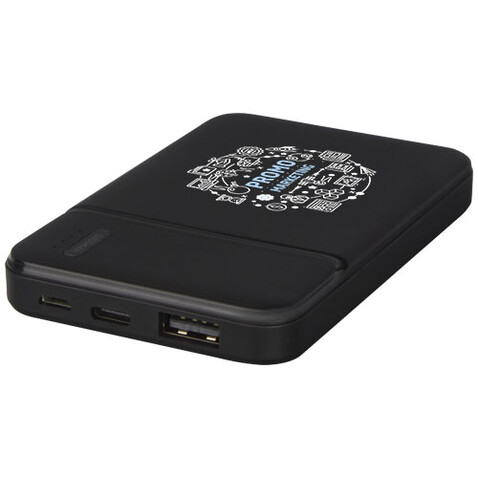 Loop 5000 mAh Powerbank aus recyceltem Kunststoff, schwarz bedrucken, Art.-Nr. 12420290 Loop 5000 mAh Powerbank aus recyceltem Kunststoff, schwarz bedrucken, Art.-Nr. 12420290