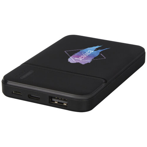 Loop 5000 mAh Powerbank aus recyceltem Kunststoff, schwarz bedrucken, Art.-Nr. 12420290 Loop 5000 mAh Powerbank aus recyceltem Kunststoff, schwarz bedrucken, Art.-Nr. 12420290