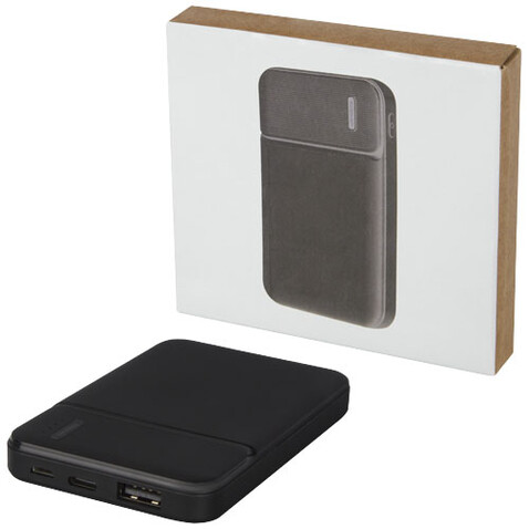 Loop 5000 mAh Powerbank aus recyceltem Kunststoff, schwarz bedrucken, Art.-Nr. 12420290 Loop 5000 mAh Powerbank aus recyceltem Kunststoff, schwarz bedrucken, Art.-Nr. 12420290