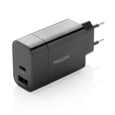 Philips Ultra Fast PD Wall-Charger schwarz bedrucken, Art.-Nr. P301.081 Philips Ultra Fast PD Wall-Charger schwarz bedrucken, Art.-Nr. P301.081