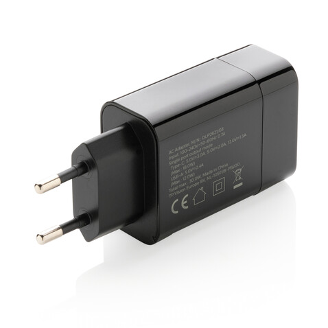 Philips Ultra Fast PD Wall-Charger schwarz bedrucken, Art.-Nr. P301.081 Philips Ultra Fast PD Wall-Charger schwarz bedrucken, Art.-Nr. P301.081