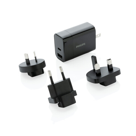 Philips Ultra Fast PD Travel-Charger schwarz bedrucken, Art.-Nr. P301.181 Philips Ultra Fast PD Travel-Charger schwarz bedrucken, Art.-Nr. P301.181