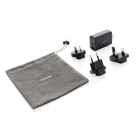 Philips Ultra Fast PD Travel-Charger schwarz bedrucken, Art.-Nr. P301.181 Philips Ultra Fast PD Travel-Charger schwarz bedrucken, Art.-Nr. P301.181
