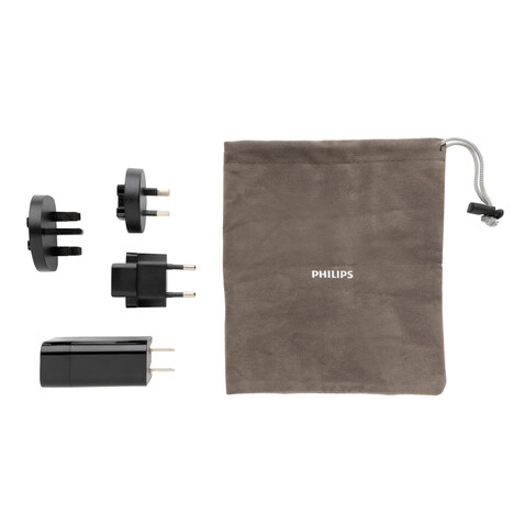 Philips Ultra Fast PD Travel-Charger schwarz bedrucken, Art.-Nr. P301.181 Philips Ultra Fast PD Travel-Charger schwarz bedrucken, Art.-Nr. P301.181