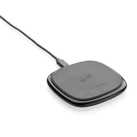Philips 10W Qi Wireless-Charger schwarz bedrucken, Art.-Nr. P308.741 Philips 10W Qi Wireless-Charger schwarz bedrucken, Art.-Nr. P308.741