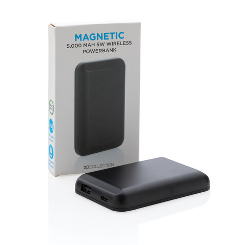 Magnetische 5.000 mAh Wireless Powerbank schwarz bedrucken, Art.-Nr. P322.281 Magnetische 5.000 mAh Wireless Powerbank schwarz bedrucken, Art.-Nr. P322.281