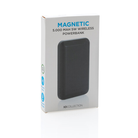 Magnetische 5.000 mAh Wireless Powerbank schwarz bedrucken, Art.-Nr. P322.281 Magnetische 5.000 mAh Wireless Powerbank schwarz bedrucken, Art.-Nr. P322.281
