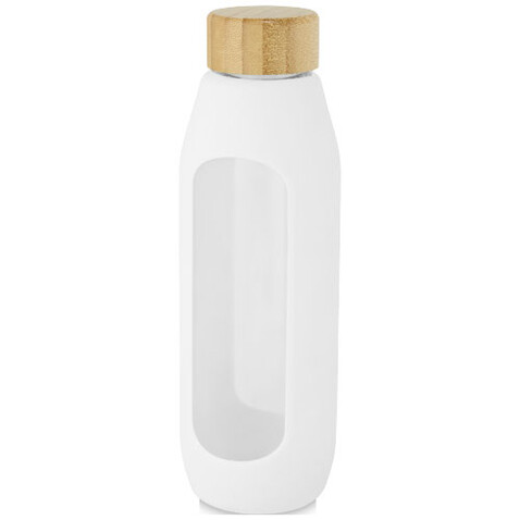 Tidan 600 ml Flasche aus Borosilikatglas mit Silikongriff, weiss bedrucken, Art.-Nr. 10066601 Tidan 600 ml Flasche aus Borosilikatglas mit Silikongriff, weiss bedrucken, Art.-Nr. 10066601