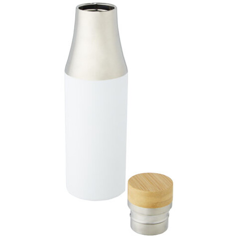 Hulan 540 ml Kupfer-Vakuum Isolierflasche mit Bambusdeckel, weiss bedrucken, Art.-Nr. 10066701