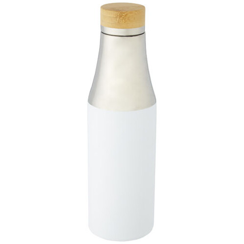 Hulan 540 ml Kupfer-Vakuum Isolierflasche mit Bambusdeckel, weiss bedrucken, Art.-Nr. 10066701
