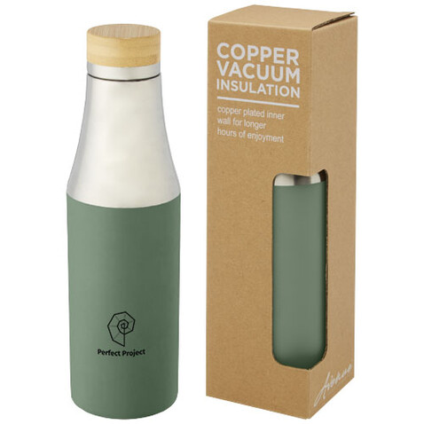 Hulan 540 ml Kupfer-Vakuum Isolierflasche mit Bambusdeckel, heather grün bedrucken, Art.-Nr. 10066762 Hulan 540 ml Kupfer-Vakuum Isolierflasche mit Bambusdeckel, heather grün bedrucken, Art.-Nr. 10066762