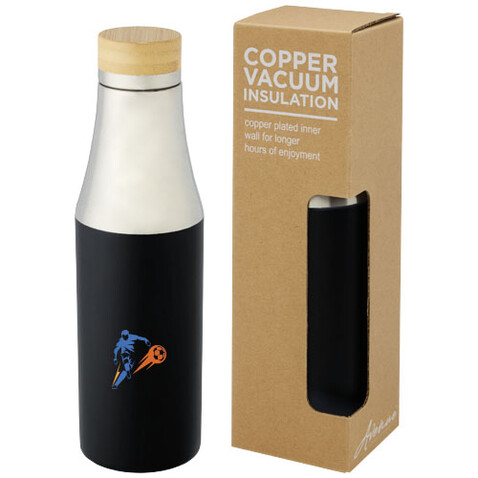 Hulan 540 ml Kupfer-Vakuum Isolierflasche mit Bambusdeckel, schwarz bedrucken, Art.-Nr. 10066790 Hulan 540 ml Kupfer-Vakuum Isolierflasche mit Bambusdeckel, schwarz bedrucken, Art.-Nr. 10066790