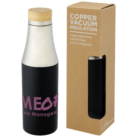 Hulan 540 ml Kupfer-Vakuum Isolierflasche mit Bambusdeckel, schwarz bedrucken, Art.-Nr. 10066790 Hulan 540 ml Kupfer-Vakuum Isolierflasche mit Bambusdeckel, schwarz bedrucken, Art.-Nr. 10066790