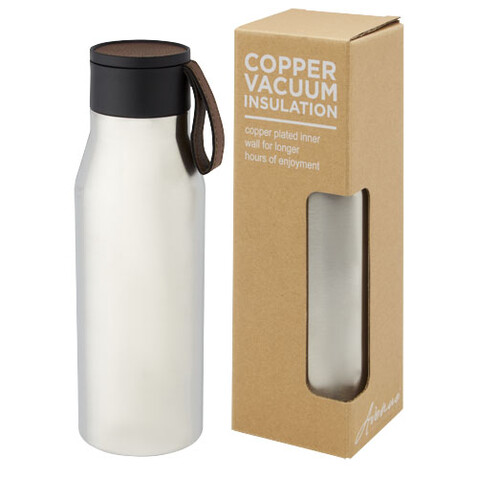 Ljungan 500 ml Kupfer-Vakuum Isolierflasche mit PU Kunststoffband und Deckel, silber bedrucken, Art.-Nr. 10066881 Ljungan 500 ml Kupfer-Vakuum Isolierflasche mit PU Kunststoffband und Deckel, silber bedrucken, Art.-Nr. 10066881