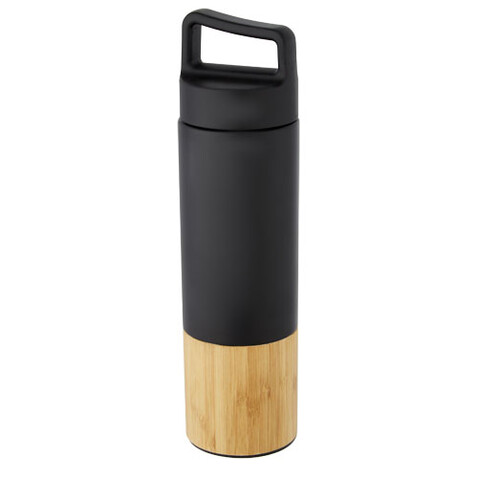 Torne 540 ml Kupfer-Vakuum Isolierflasche mit Bambus Außenwand, schwarz bedrucken, Art.-Nr. 10066990
