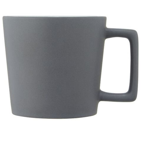 Cali 370 ml Keramiktasse mit matter Oberfläche, weiss, grau matt bedrucken, Art.-Nr. 10090001 Cali 370 ml Keramiktasse mit matter Oberfläche, weiss, grau matt bedrucken, Art.-Nr. 10090001