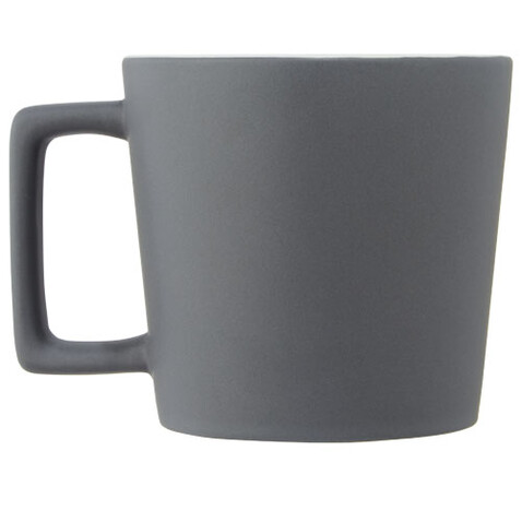 Cali 370 ml Keramiktasse mit matter Oberfläche, weiss, grau matt bedrucken, Art.-Nr. 10090001 Cali 370 ml Keramiktasse mit matter Oberfläche, weiss, grau matt bedrucken, Art.-Nr. 10090001
