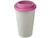 Americano® Eco 350 ml recycelter Becher, weiss, rosa bedrucken, Art.-Nr. 21042217