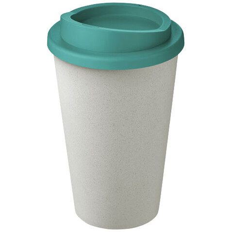 Americano® Eco 350 ml recycelter Becher, weiss, aquablau bedrucken, Art.-Nr. 21042219 Americano® Eco 350 ml recycelter Becher, weiss, aquablau bedrucken, Art.-Nr. 21042219