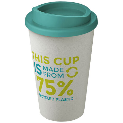 Americano® Eco 350 ml recycelter Becher, weiss, aquablau bedrucken, Art.-Nr. 21042219 Americano® Eco 350 ml recycelter Becher, weiss, aquablau bedrucken, Art.-Nr. 21042219