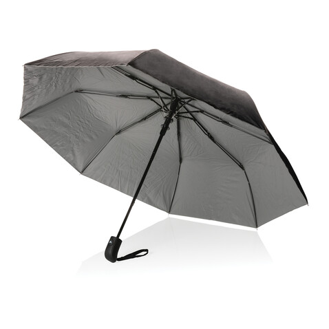21" Impact AWARE™ RPET 190T Pongee Bi-Color Mini-Schirm silber bedrucken, Art.-Nr. P850.552