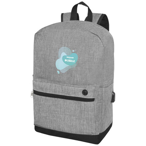 Hoss 15,6" Business Laptop-Rucksack 16L, heather mediumgrau bedrucken, Art.-Nr. 12051106 Hoss 15,6" Business Laptop-Rucksack 16L, heather mediumgrau bedrucken, Art.-Nr. 12051106