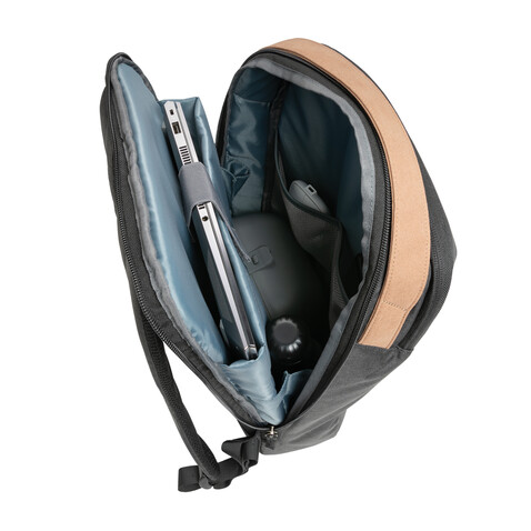 Impact AWARE™ 300D Two-Tone Deluxe 15.6" Laptop-Rucksack schwarz bedrucken, Art.-Nr. P762.911 Impact AWARE™ 300D Two-Tone Deluxe 15.6" Laptop-Rucksack schwarz bedrucken, Art.-Nr. P762.911