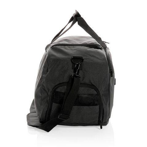 Swiss Peak AWARE™ RPET Sporttasche schwarz bedrucken, Art.-Nr. P707.151 Swiss Peak AWARE™ RPET Sporttasche schwarz bedrucken, Art.-Nr. P707.151