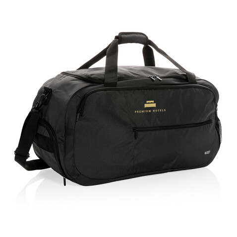 Swiss Peak AWARE™ RPET Sporttasche schwarz bedrucken, Art.-Nr. P707.151 Swiss Peak AWARE™ RPET Sporttasche schwarz bedrucken, Art.-Nr. P707.151