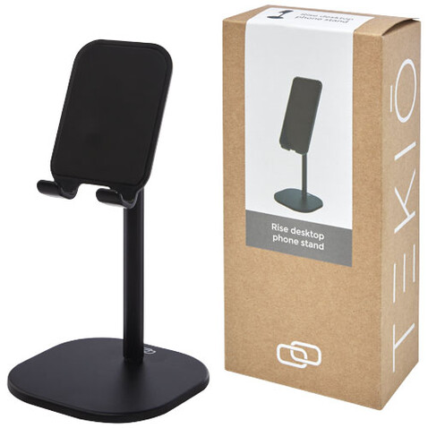 Rise Ständer für Handy/Tablet, schwarz bedrucken, Art.-Nr. 12419290 Rise Ständer für Handy/Tablet, schwarz bedrucken, Art.-Nr. 12419290