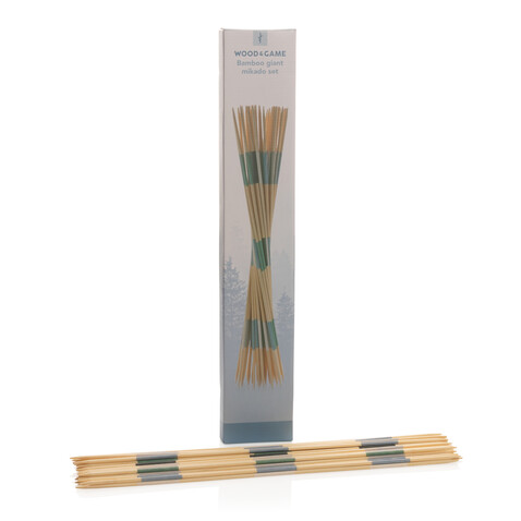 Giant Mikado-Set aus Bambus braun bedrucken, Art.-Nr. P453.559