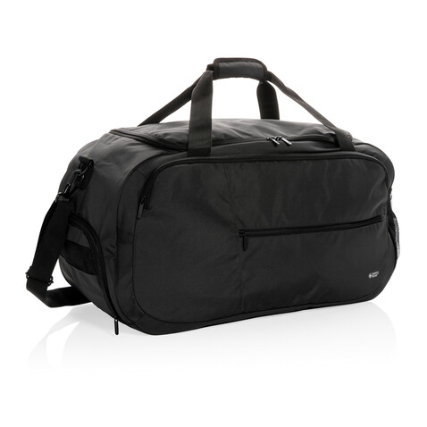Swiss Peak AWARE™ RPET Sporttasche schwarz bedrucken, Art.-Nr. P707.151 Swiss Peak AWARE™ RPET Sporttasche schwarz bedrucken, Art.-Nr. P707.151