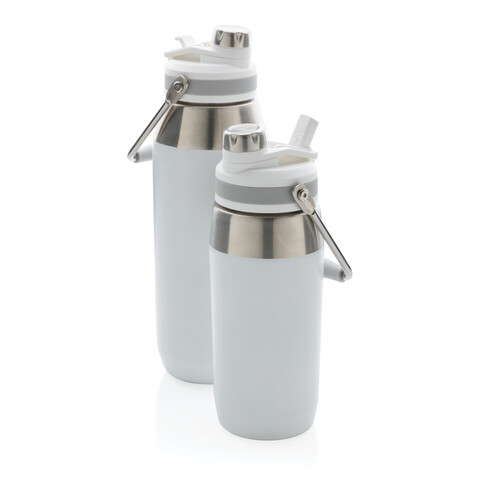 500ml Vakuum StainlessSteel Flasche mit Dual-Deckel-Funktion weiß bedrucken, Art.-Nr. P436.973